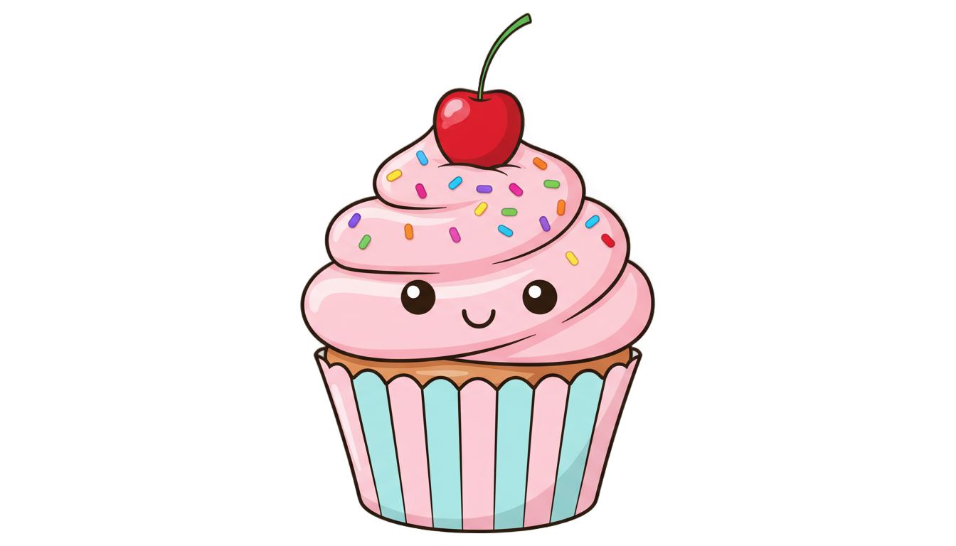 cute cupcake logo png PNG transparent background