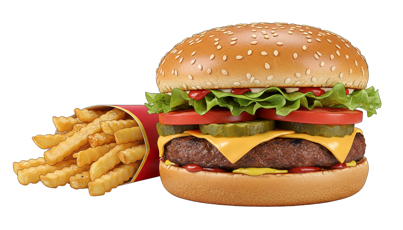 burger and fries clipart png PNG transparent background