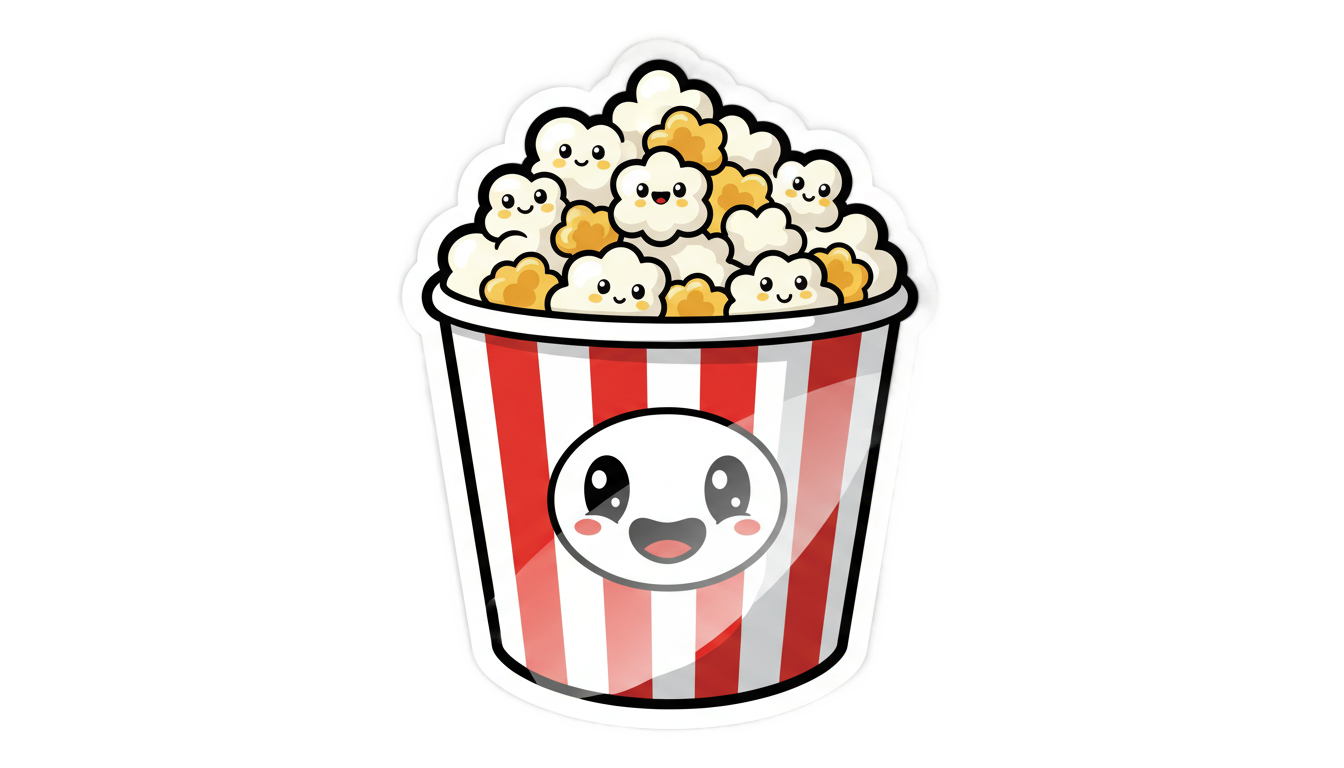 popcorn sticker png PNG transparent background