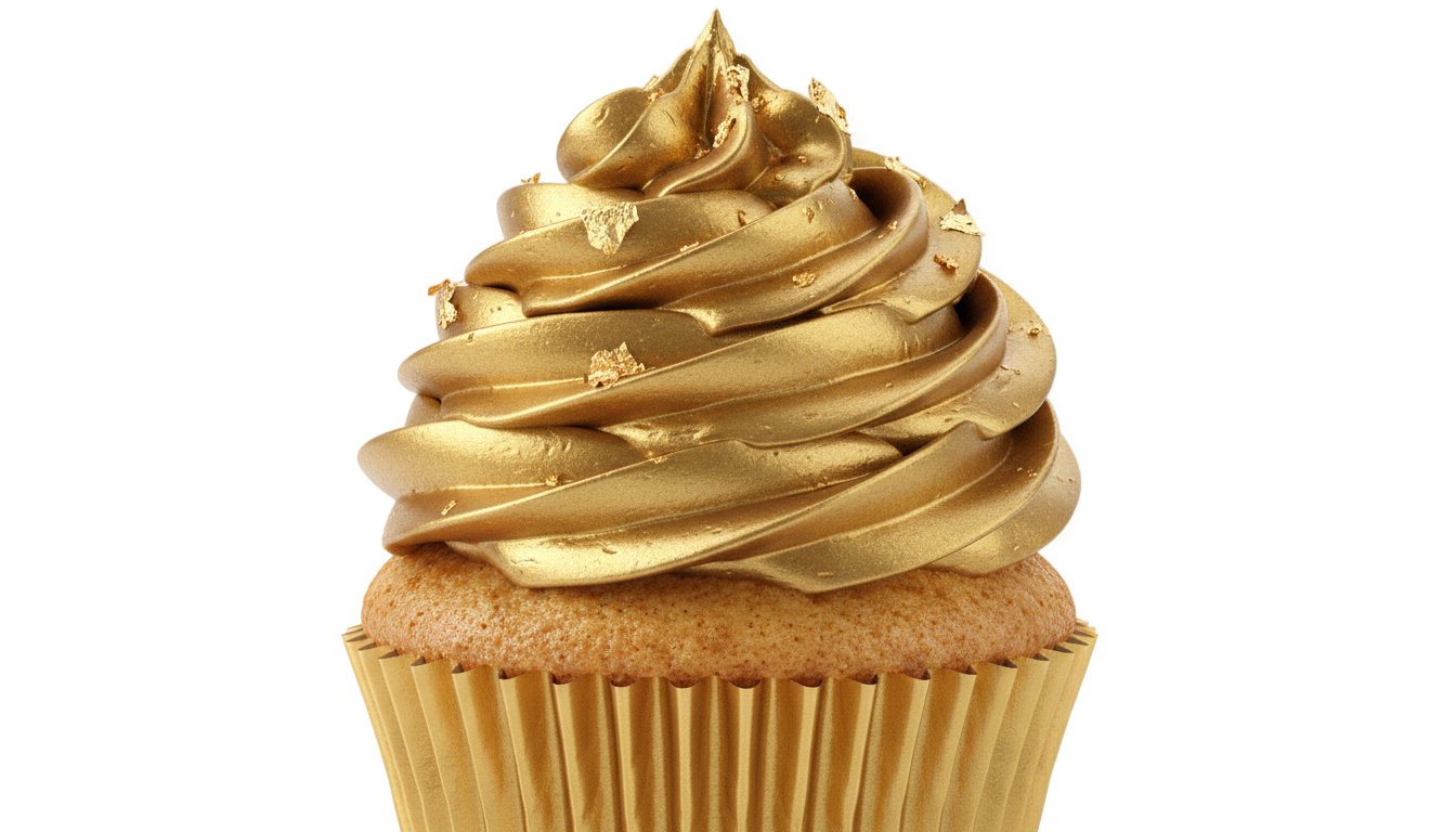 gold cupcake png PNG transparent background