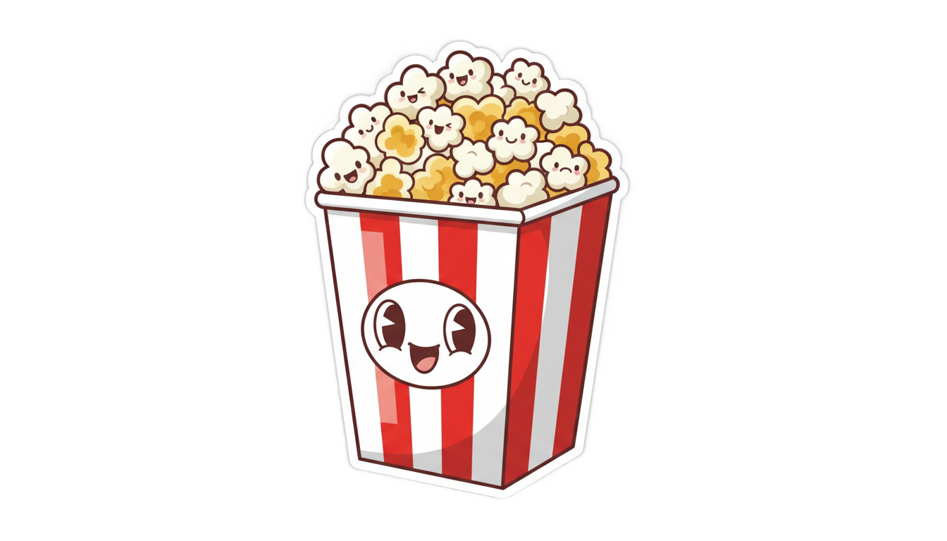 popcorn sticker png PNG transparent background