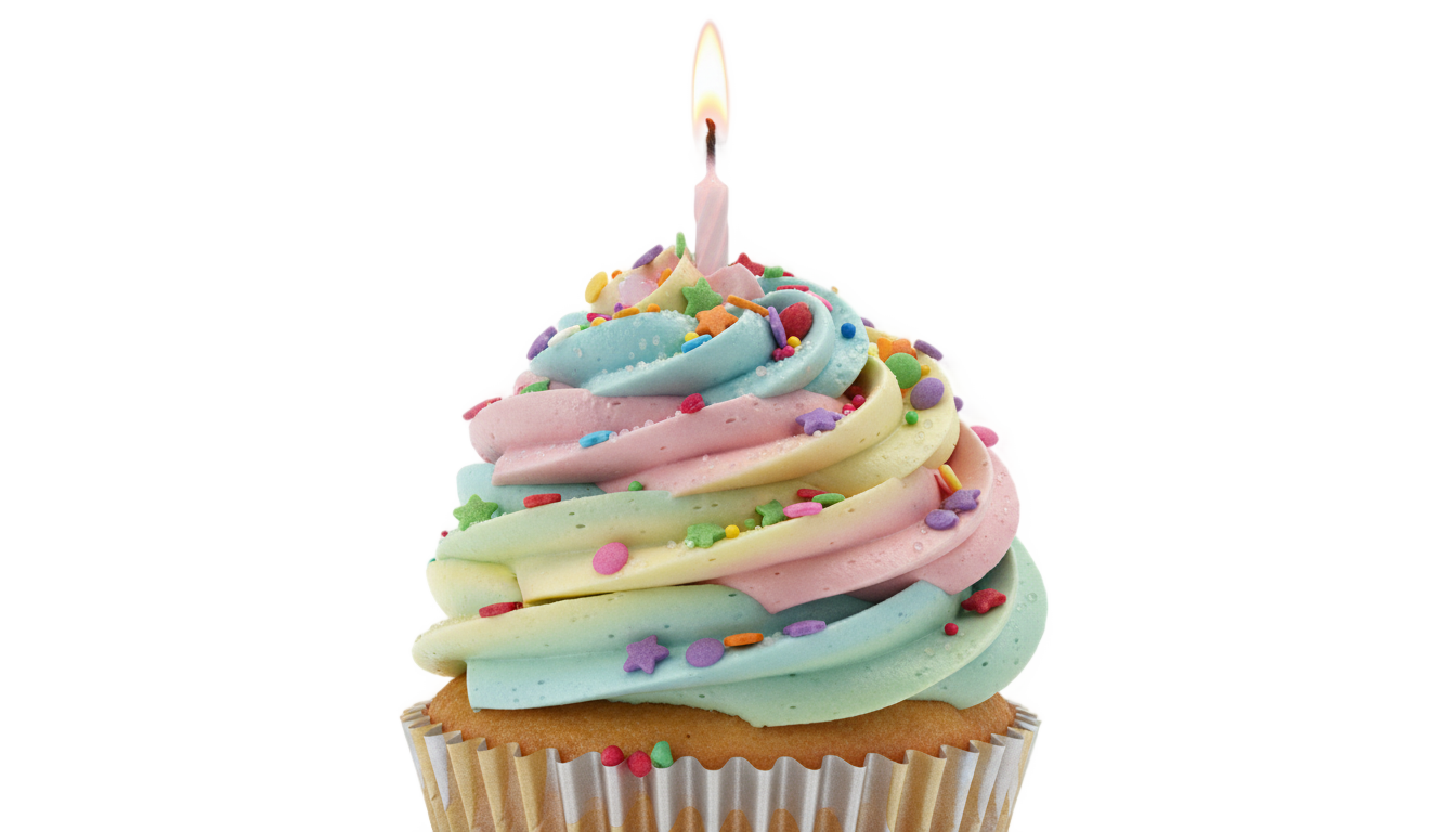 happy birthday cupcake png PNG transparent background