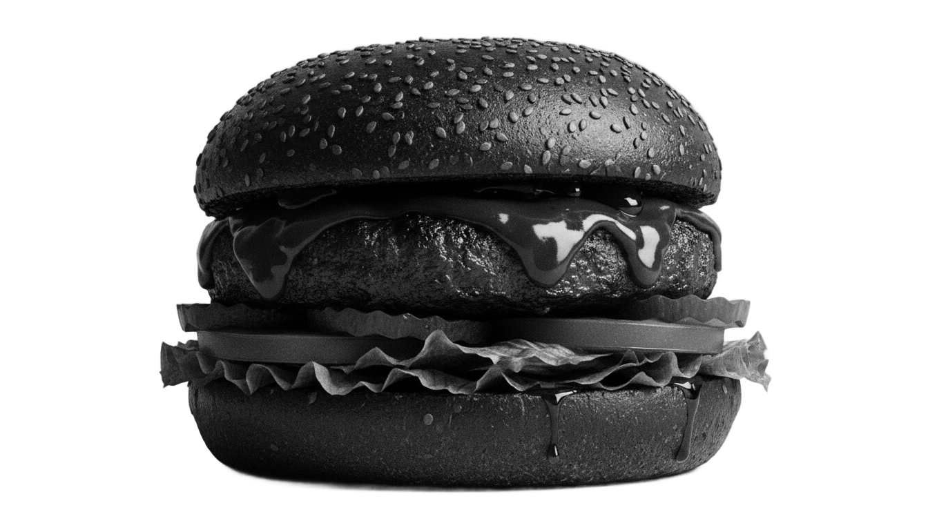 burger png black PNG transparent background