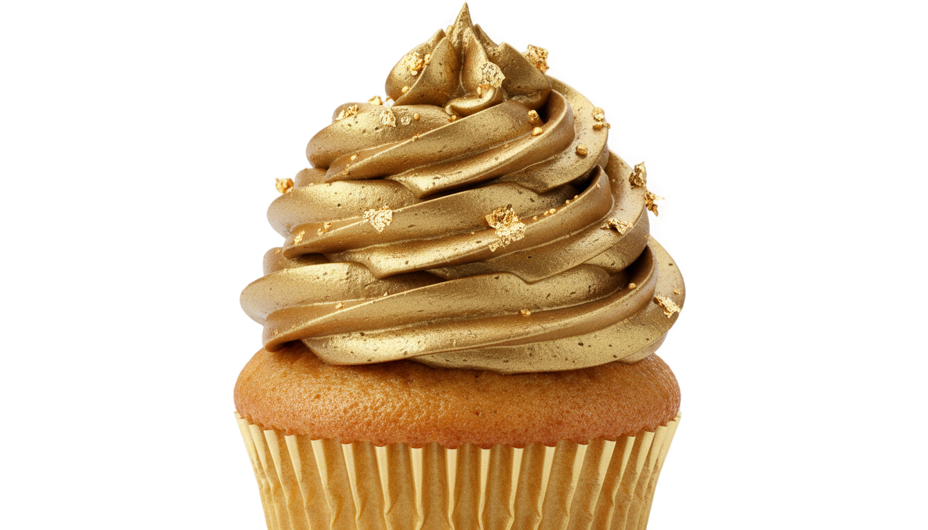 gold cupcake png PNG transparent background