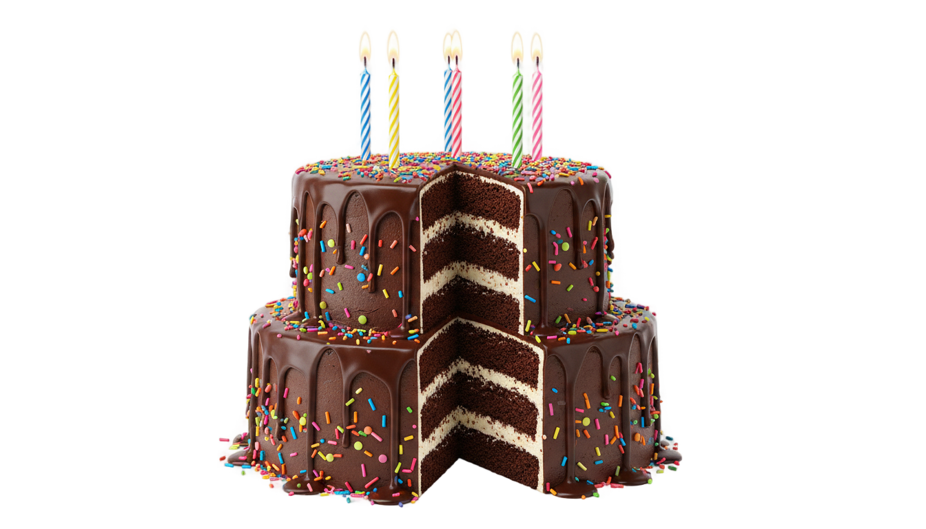 chocolate birthday cake png PNG transparent background