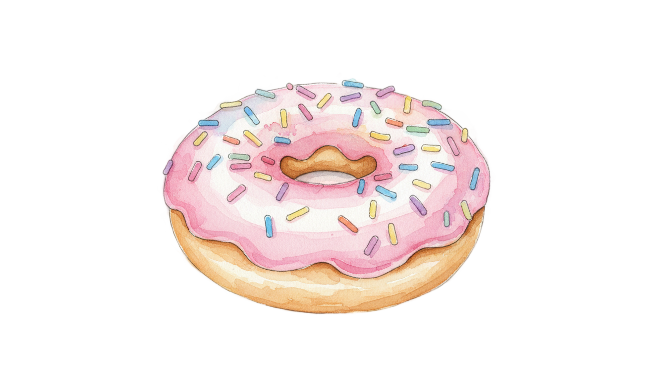 watercolor donut png PNG transparent background