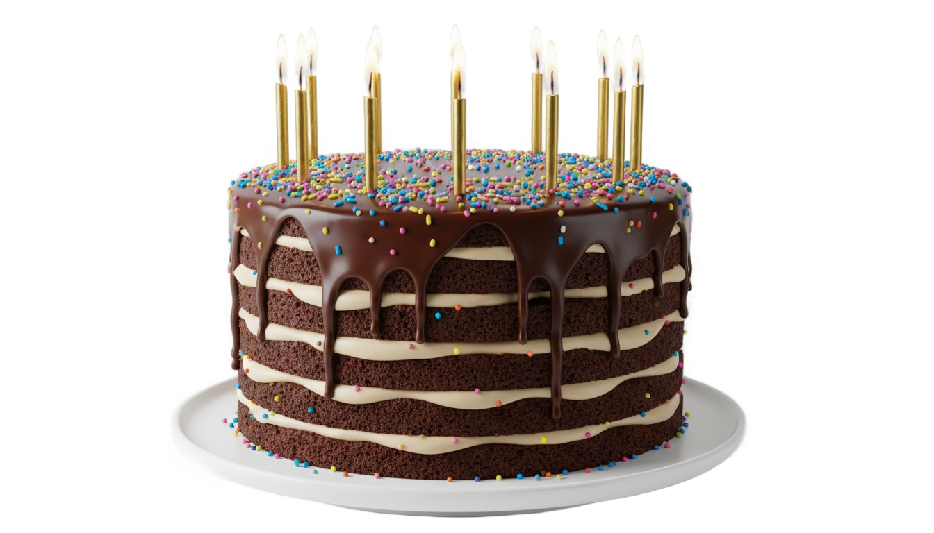 chocolate birthday cake png PNG transparent background