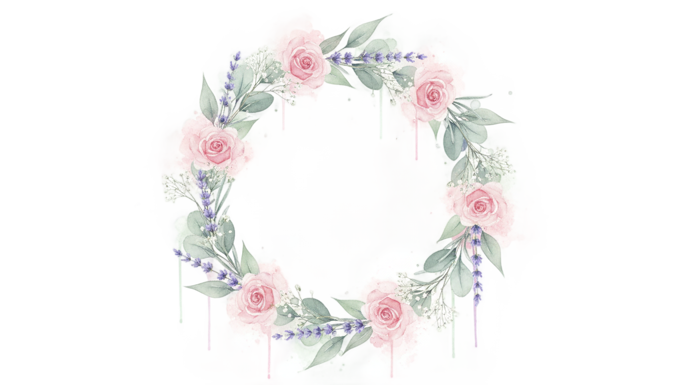 watercolor floral wreath png PNG transparent background