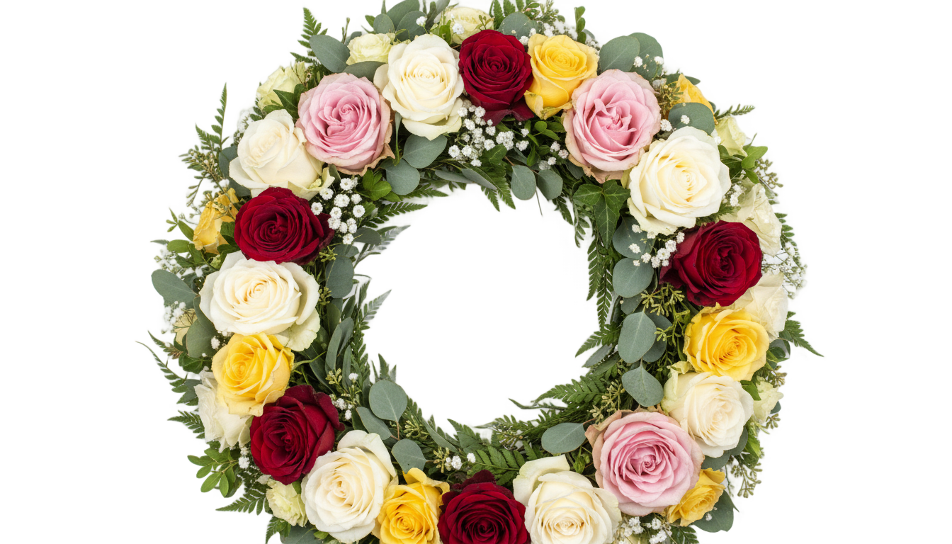 real flower wreath png PNG transparent background