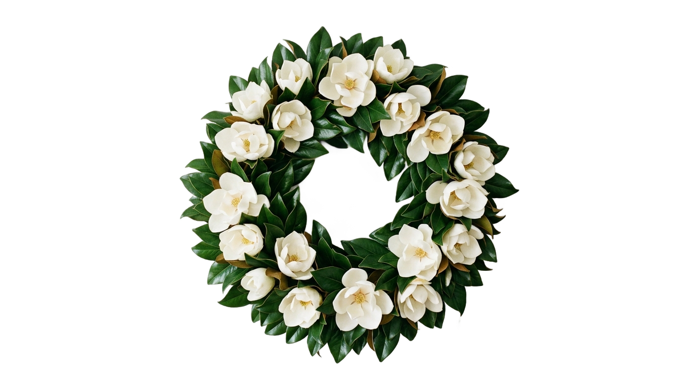 magnolia wreath png PNG transparent background