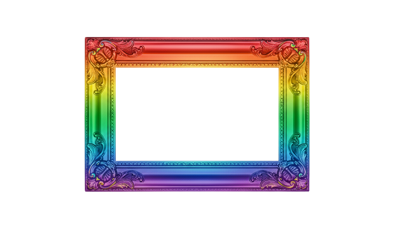 colorful photo frame png PNG transparent background
