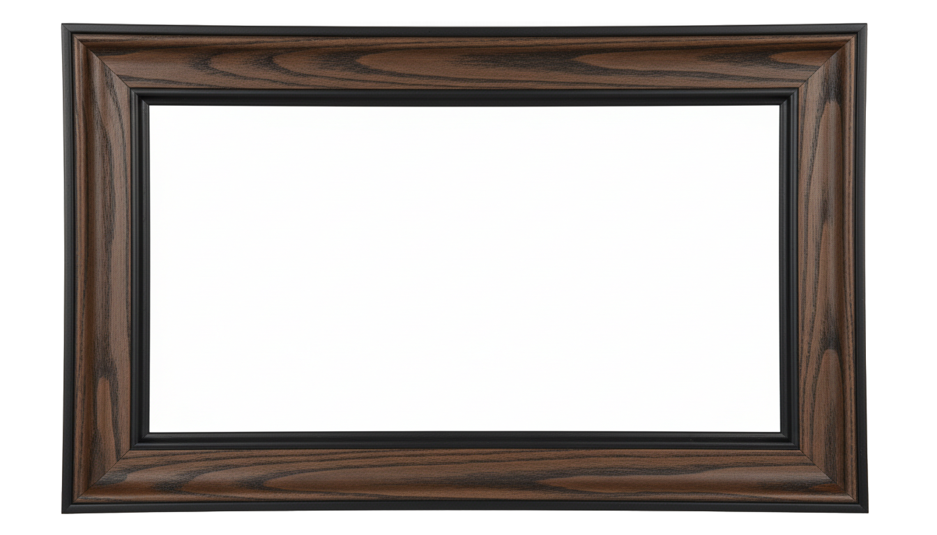 black wooden frame png PNG transparent background