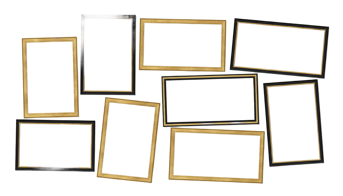 7 photo collage frame png PNG transparent background