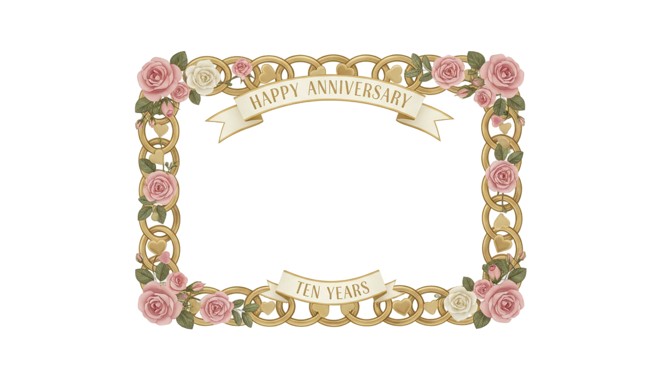 wedding anniversary photo frame png PNG transparent background