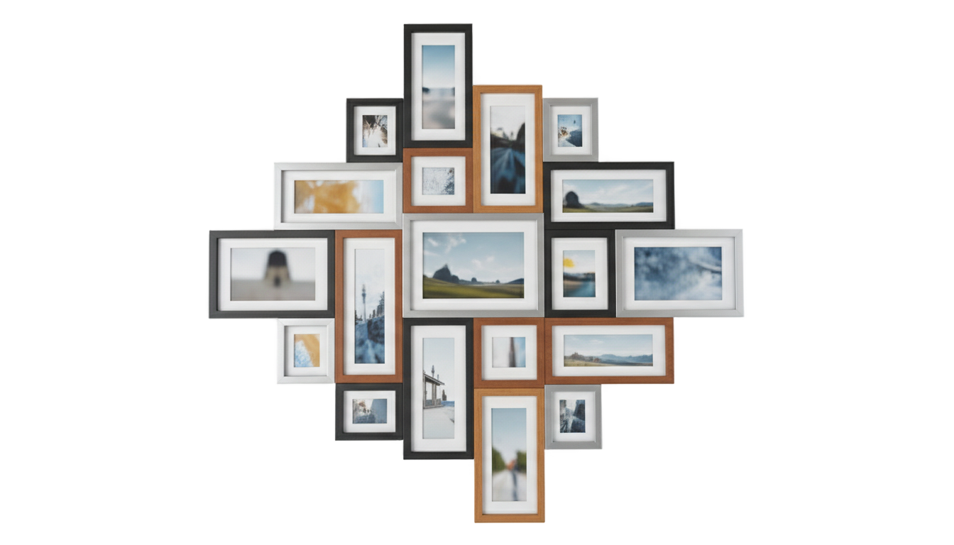 stylish collage photo frame design png PNG transparent background