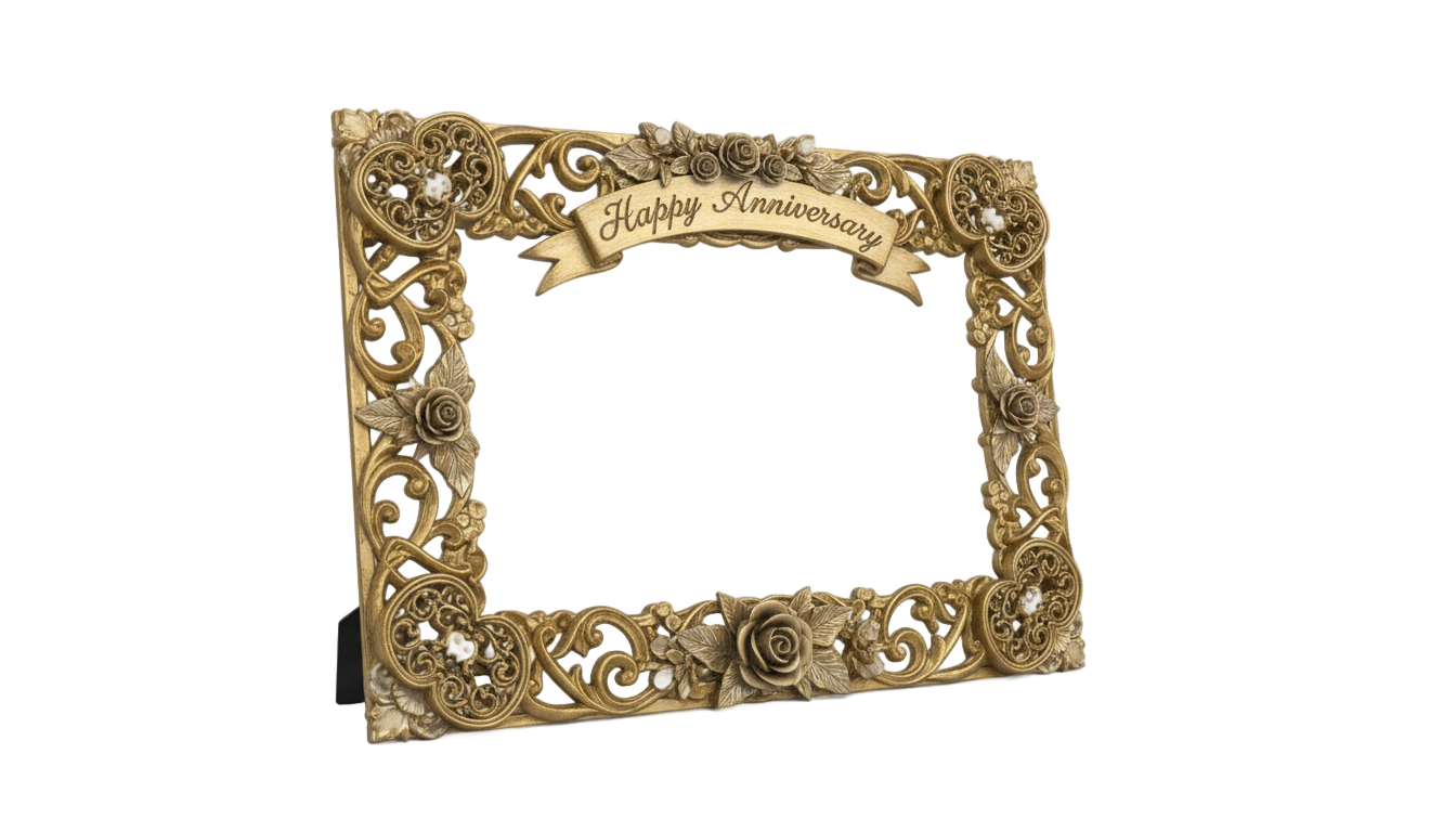 anniversary photo frame design png PNG transparent background