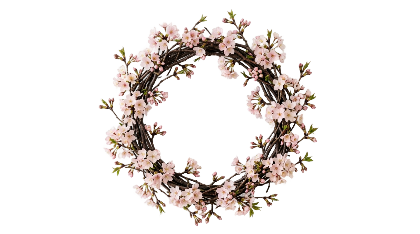 cherry blossom wreath png PNG transparent background