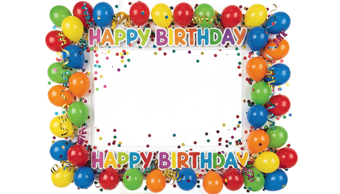 happy birthday photo frame png hd PNG transparent background