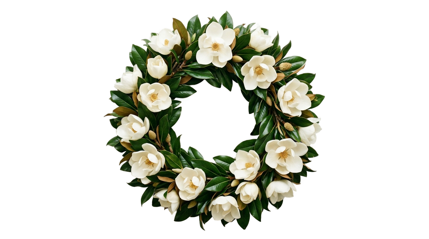 magnolia wreath png PNG transparent background