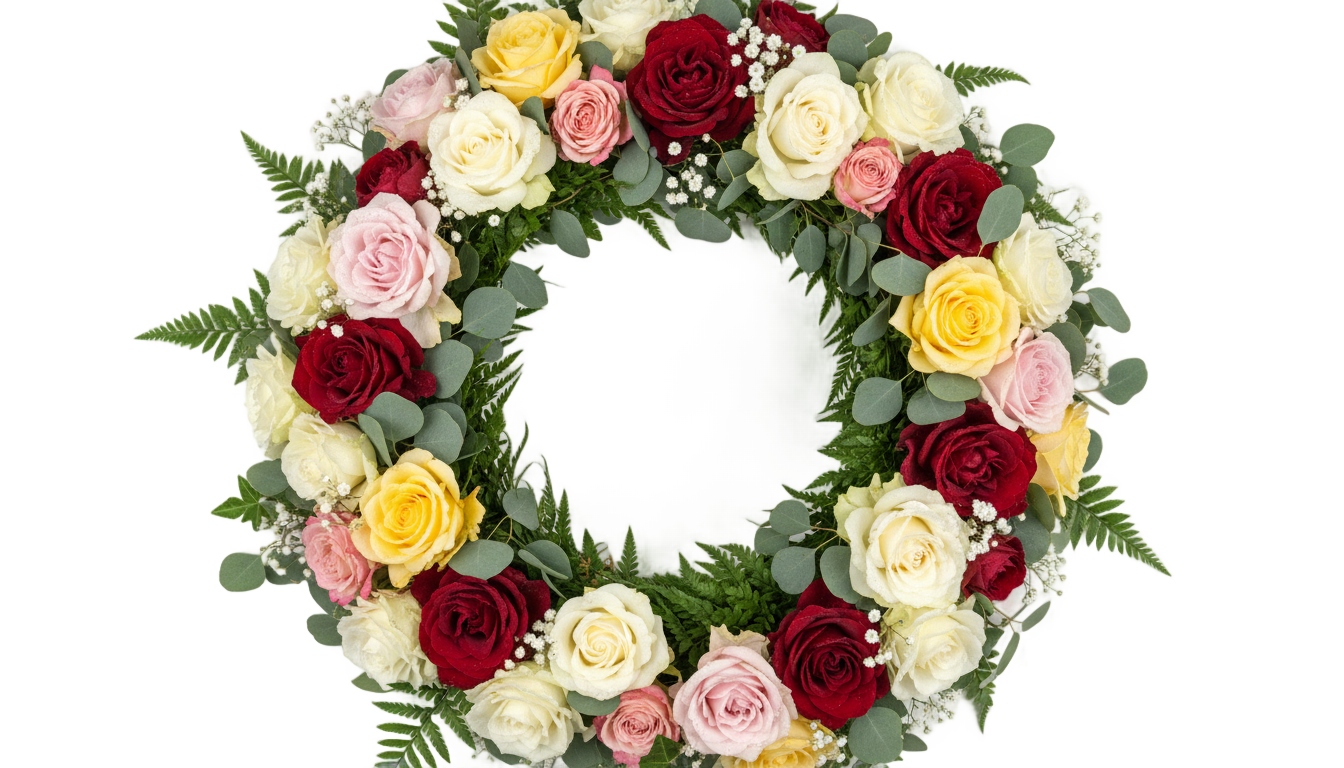 real flower wreath png PNG transparent background