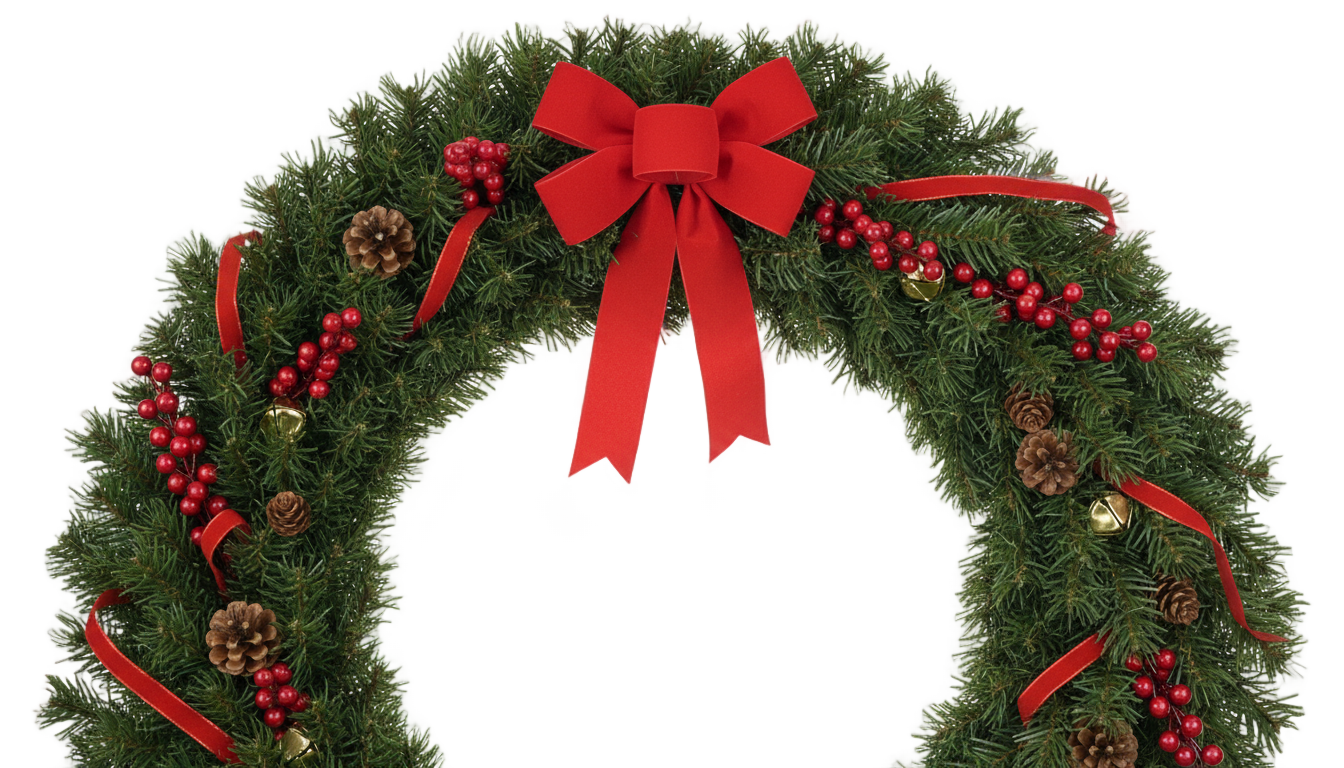 christmas half wreath png PNG transparent background