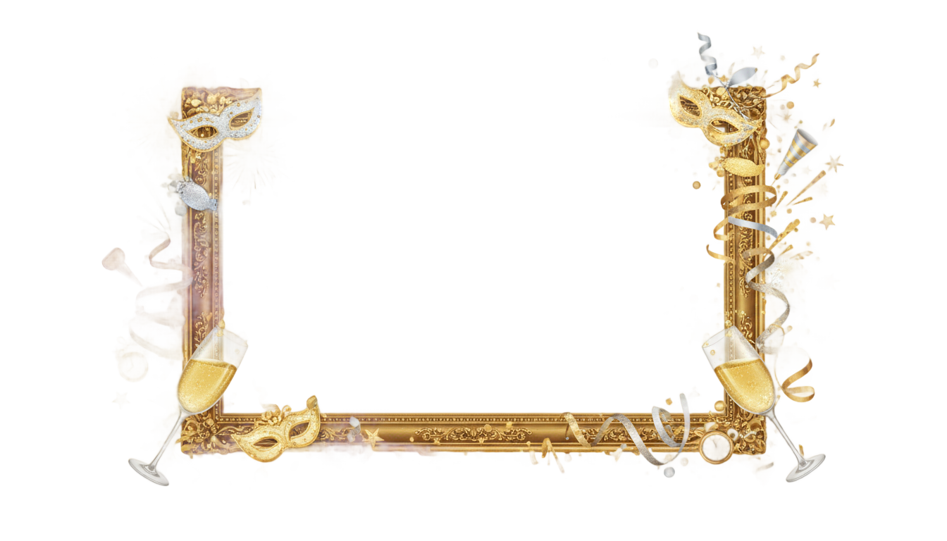 happy new year photo frame png PNG transparent background