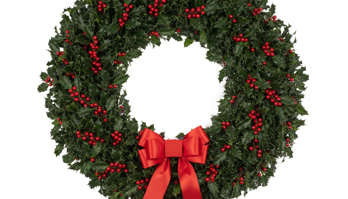 christmas holly wreath png PNG transparent background