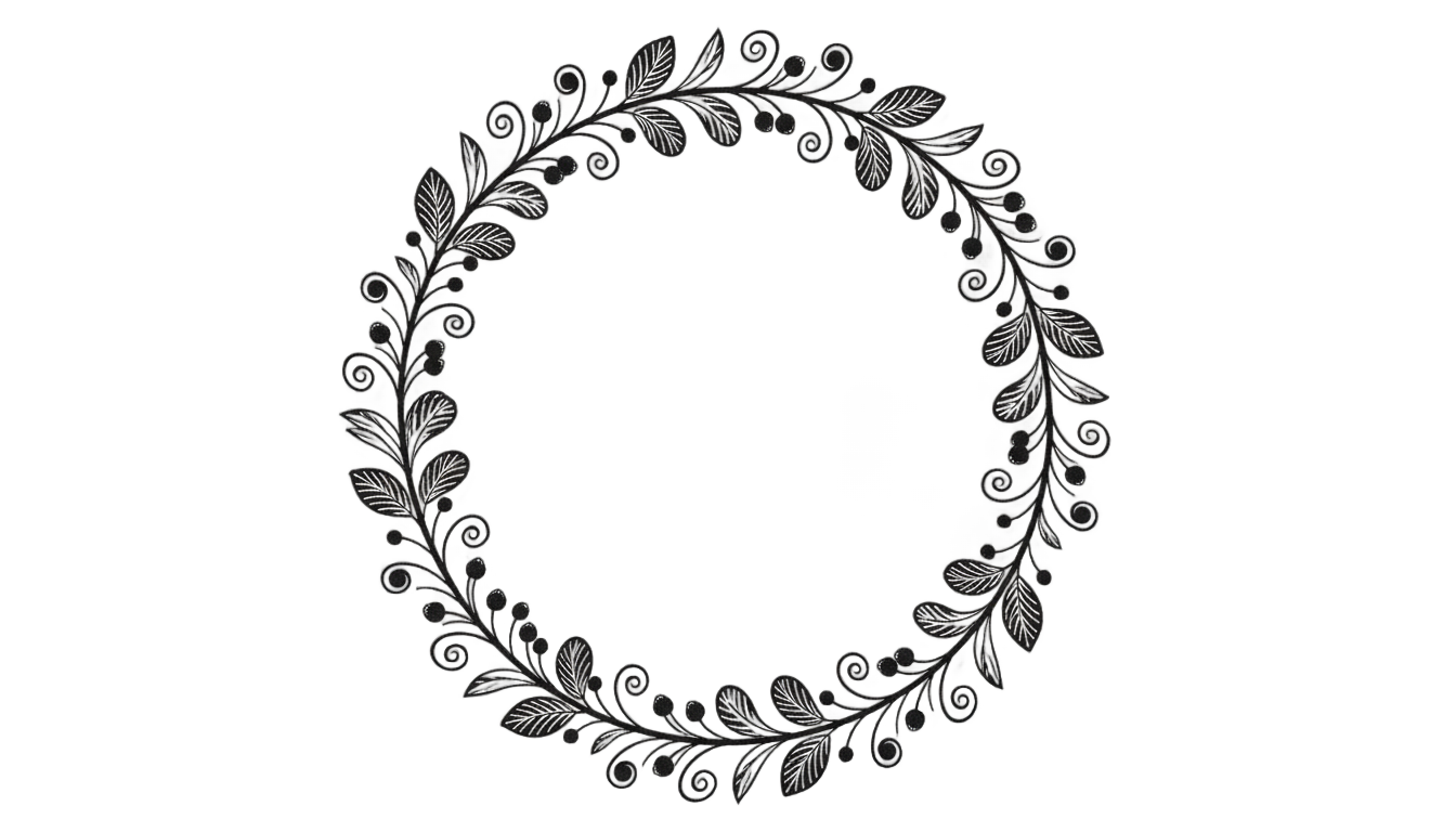 flower wreath silhouette png PNG transparent background