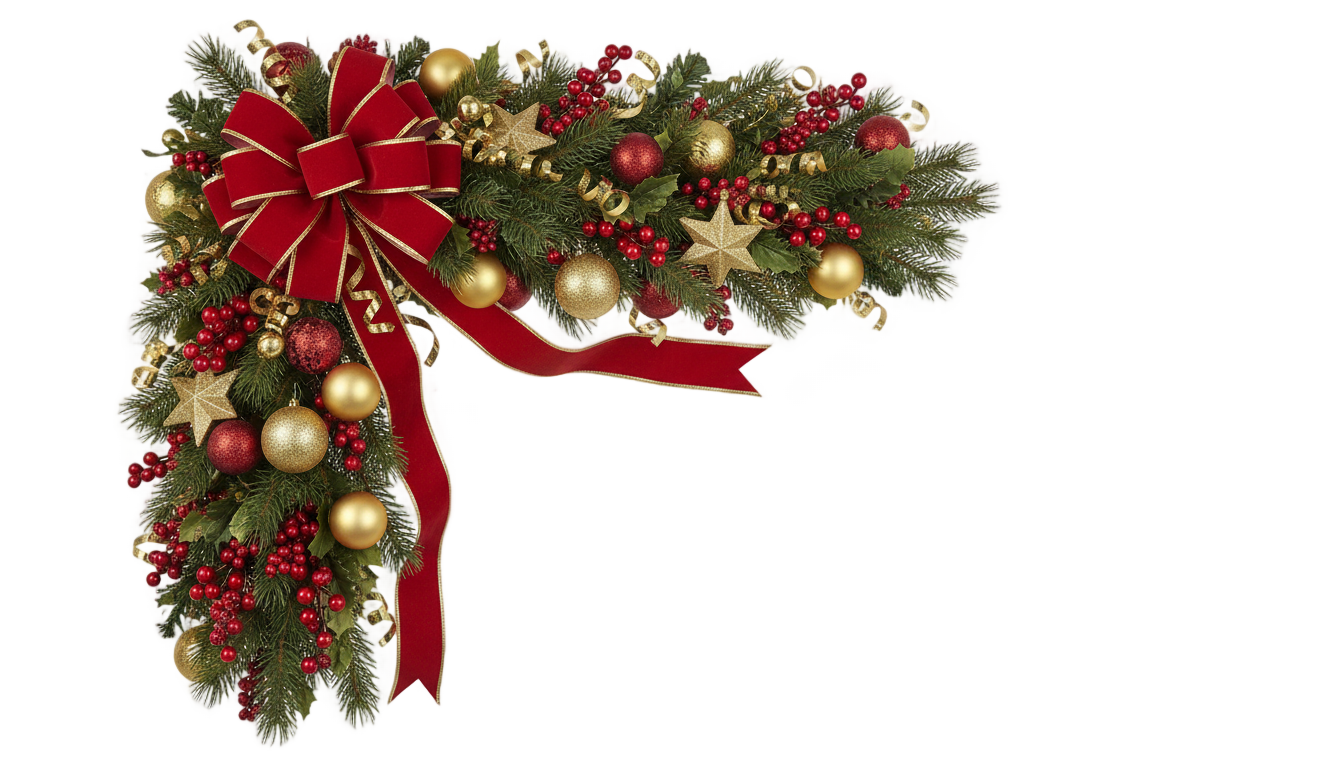 christmas corner decoration png PNG transparent background