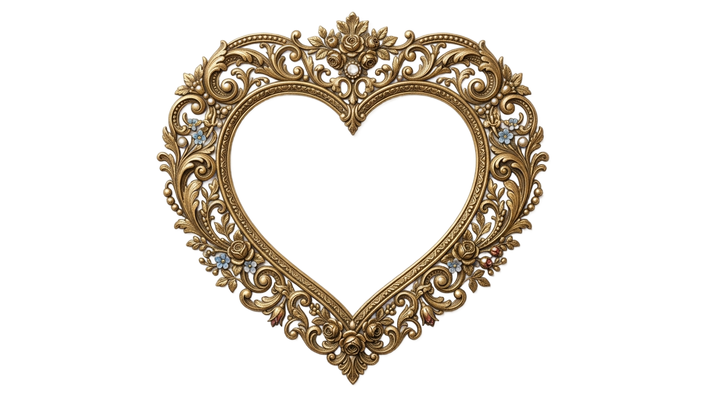 vintage heart frame png PNG transparent background