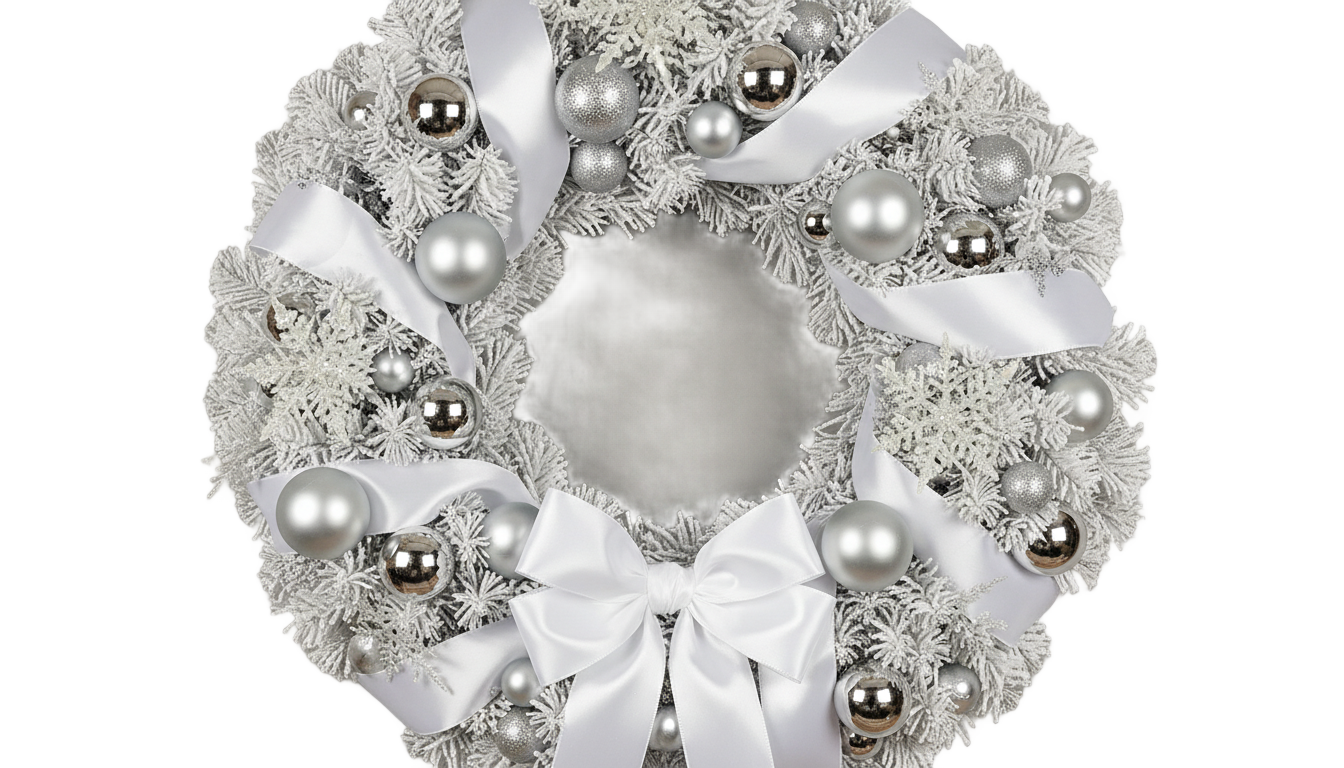 white christmas wreath png PNG transparent background