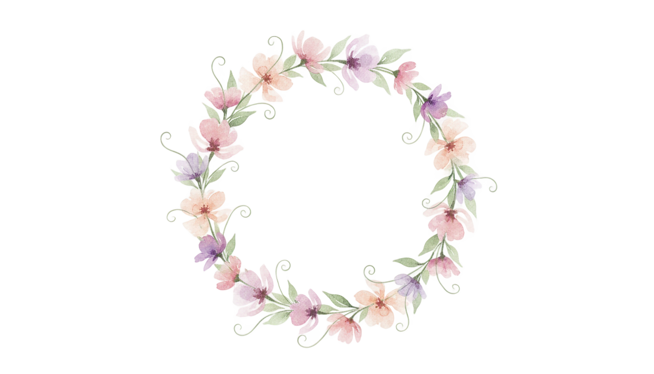 watercolor wreath flower png PNG transparent background