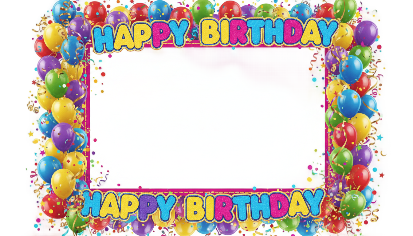 happy birthday photo frame png hd PNG transparent background