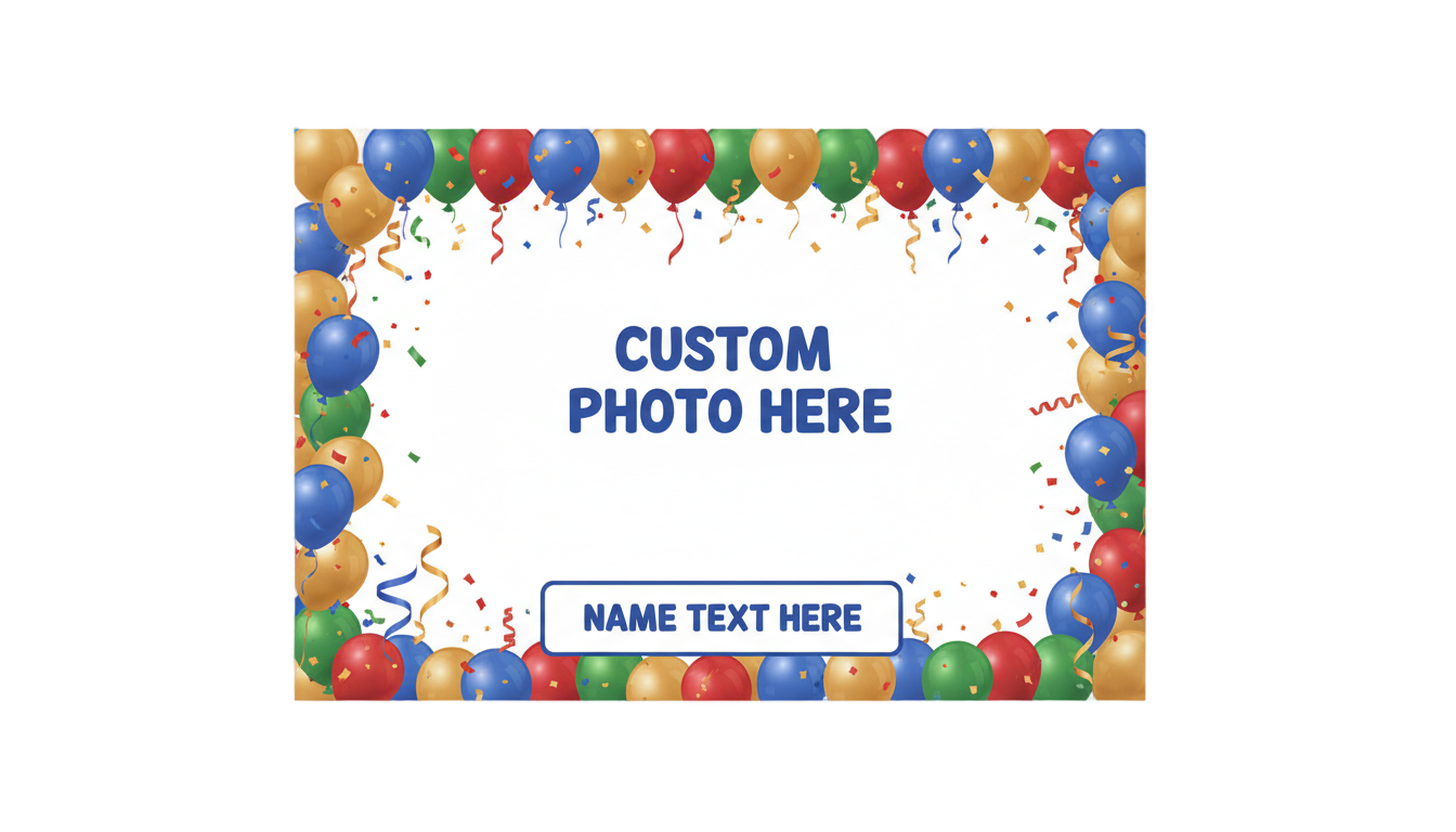 happy birthday photo frame with name and photo edit png PNG transparent background