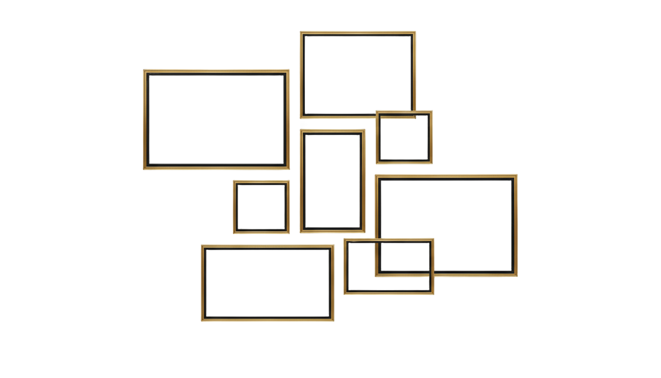 7 photo collage frame png PNG transparent background