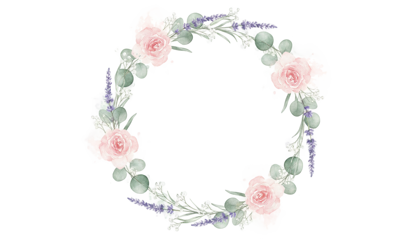 watercolor floral wreath png PNG transparent background