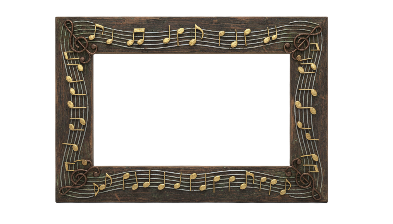 music photo frame png PNG transparent background