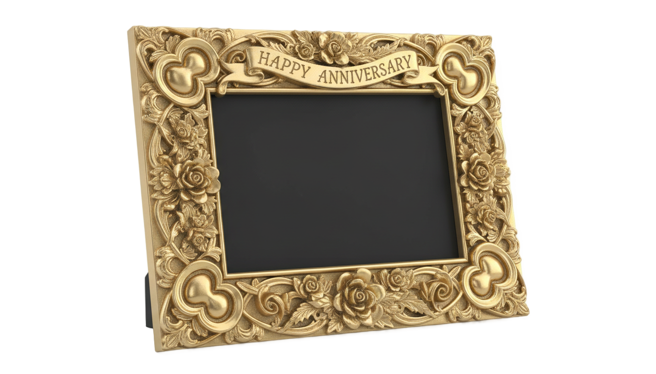 anniversary photo frame design png PNG transparent background