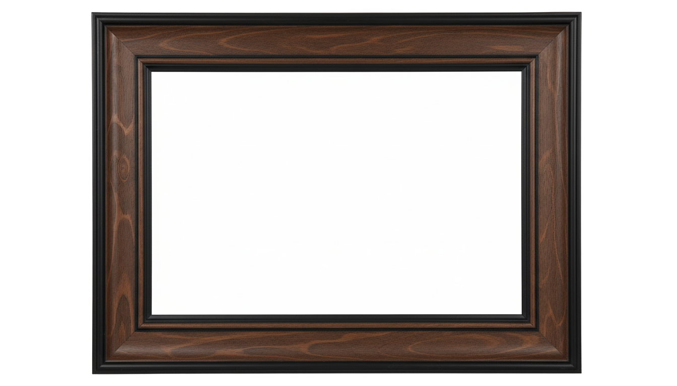 black wooden frame png PNG transparent background