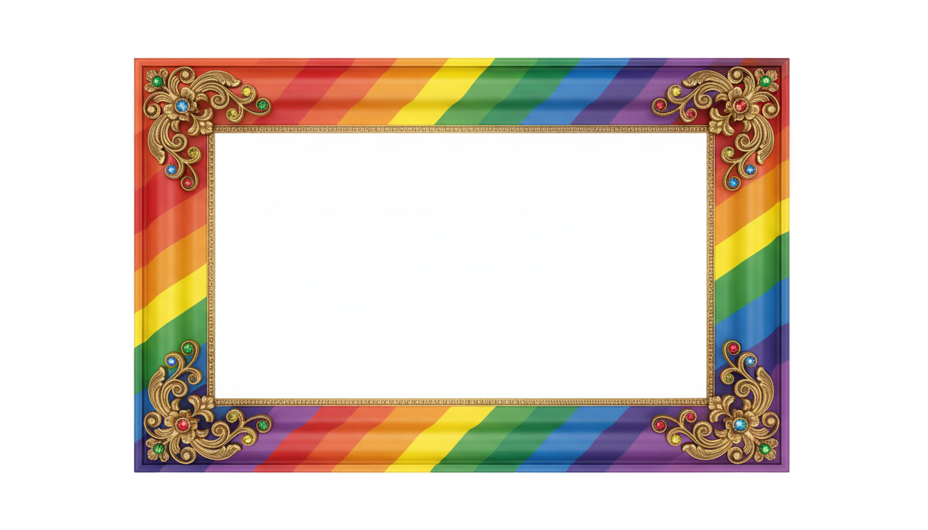colorful photo frame png PNG transparent background