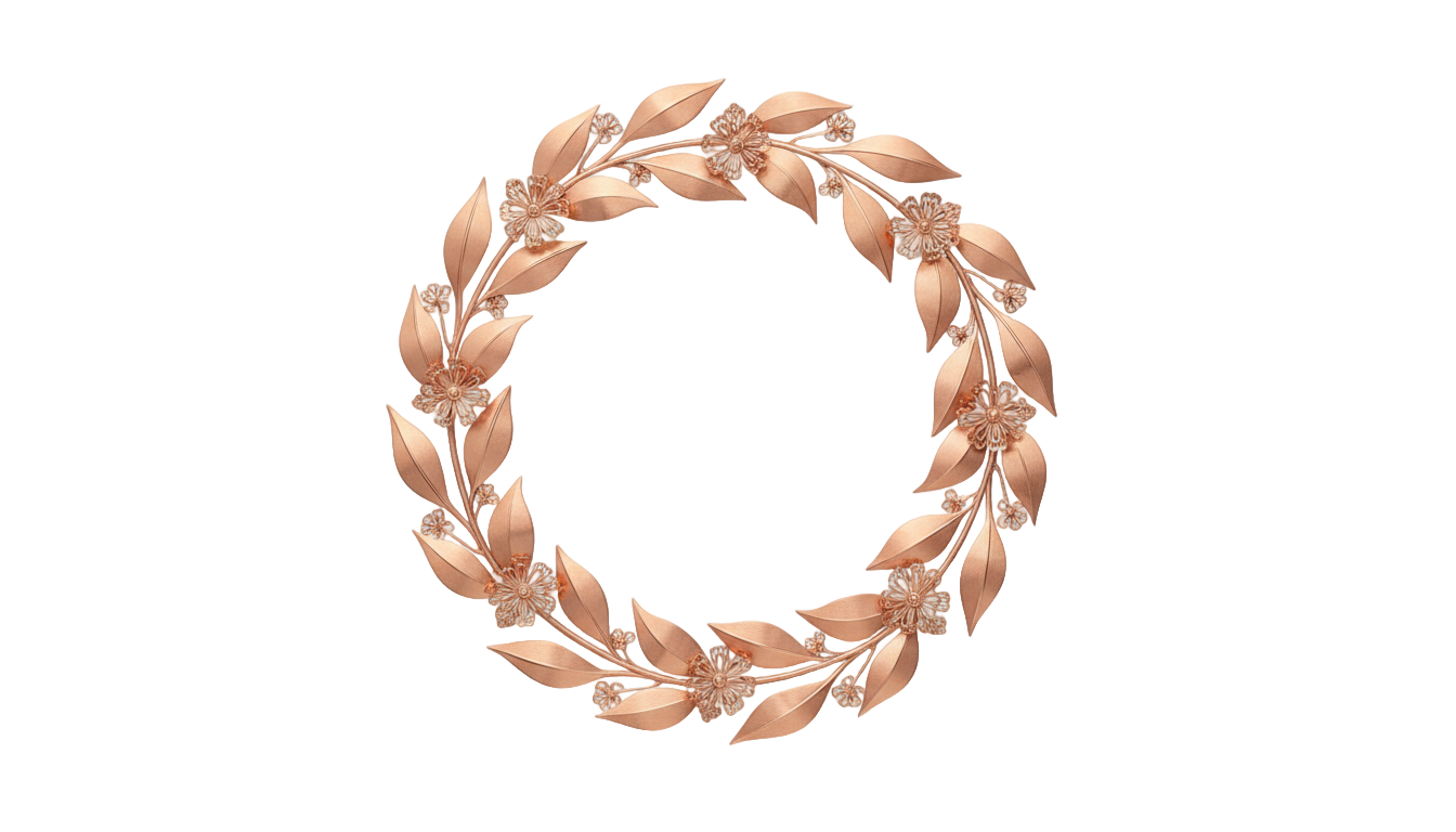 rose gold wreath png PNG transparent background
