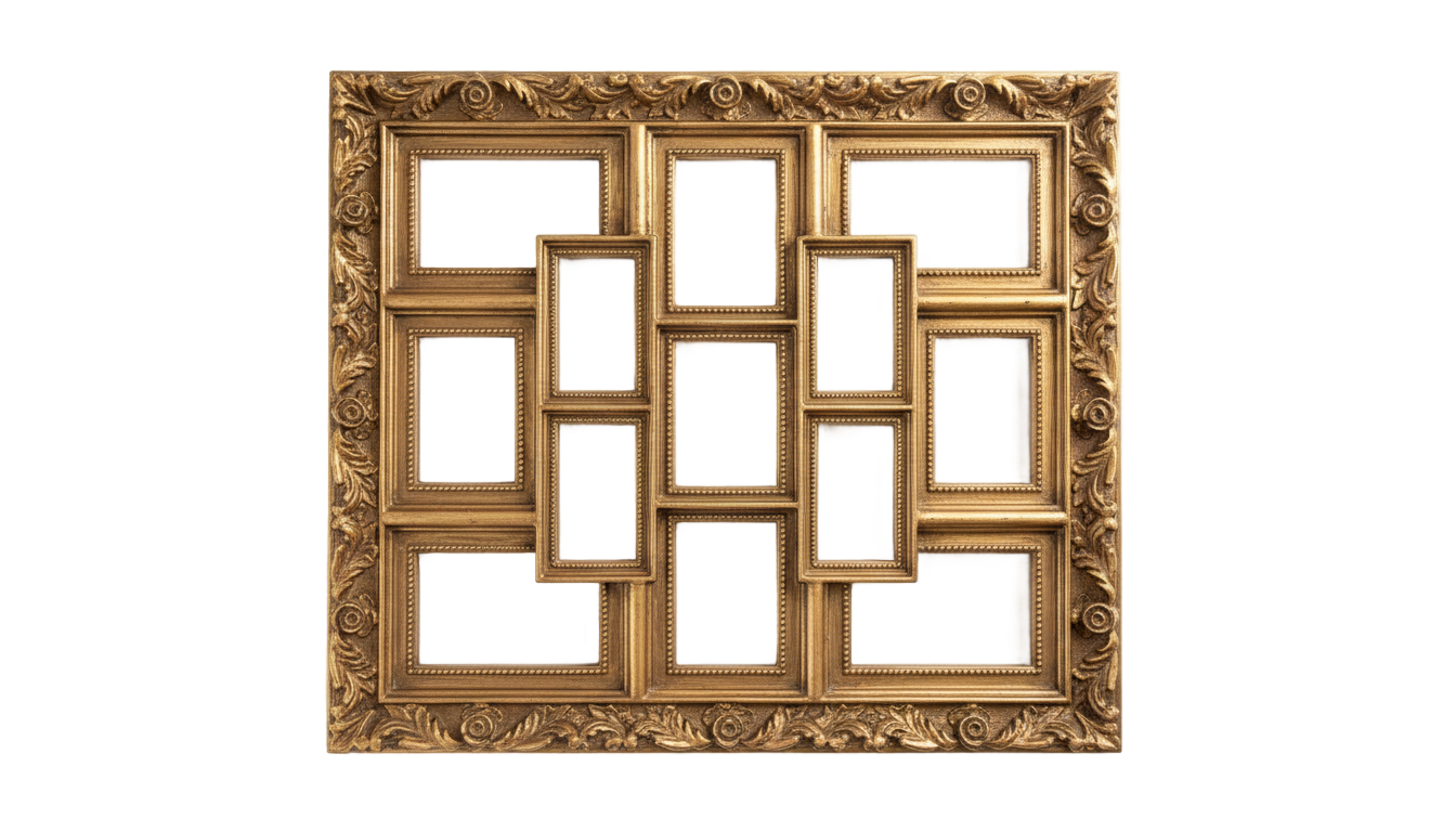 12 photo collage frame png PNG transparent background
