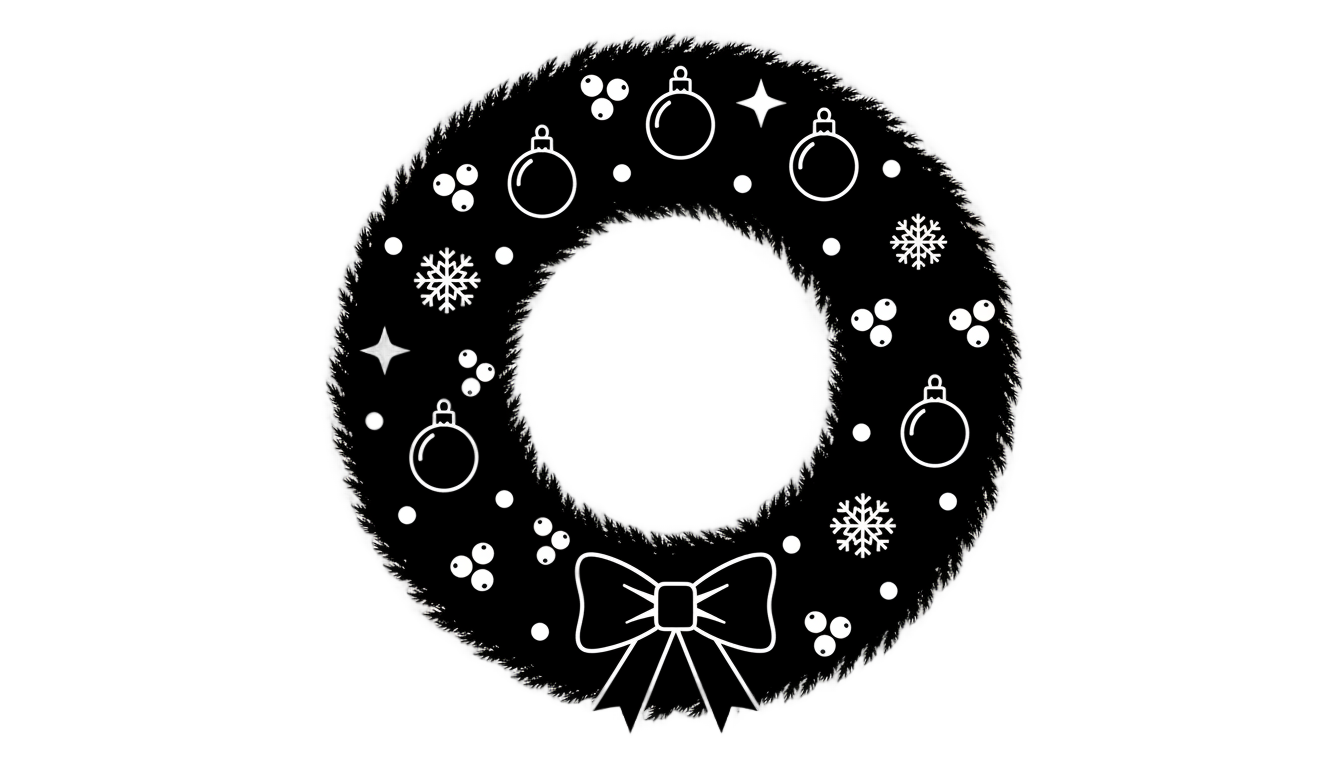 christmas wreath silhouette png PNG transparent background