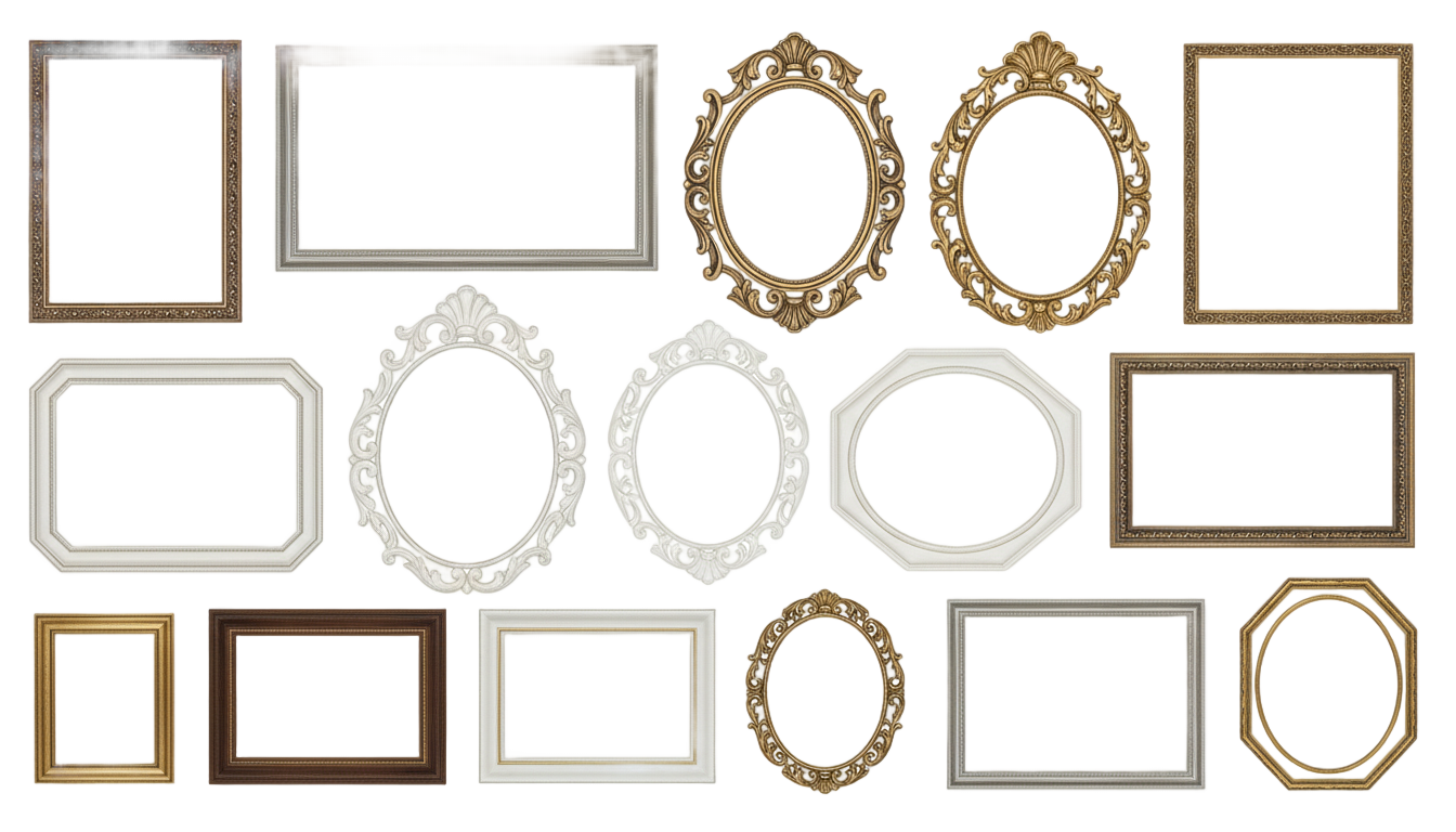 photo frame shapes png PNG transparent background