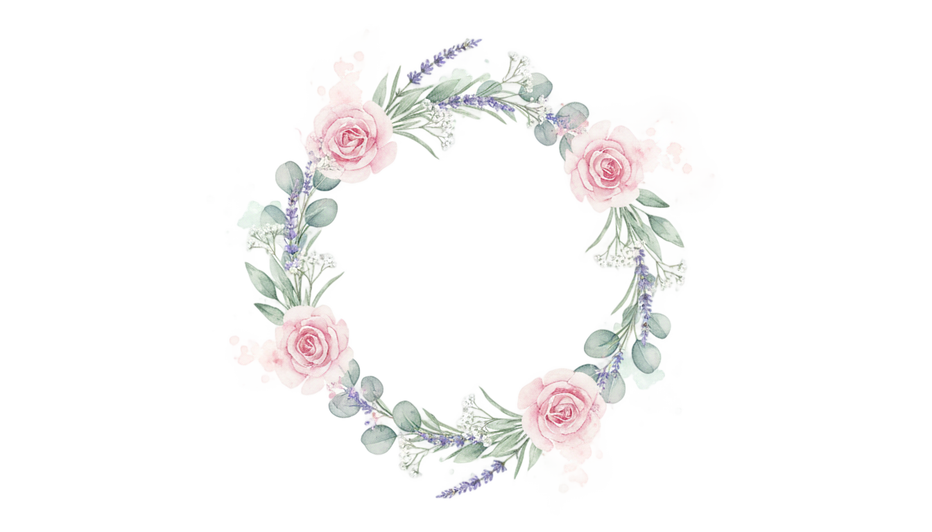 watercolor floral wreath png PNG transparent background