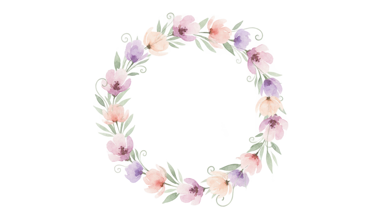 watercolor wreath flower png PNG transparent background