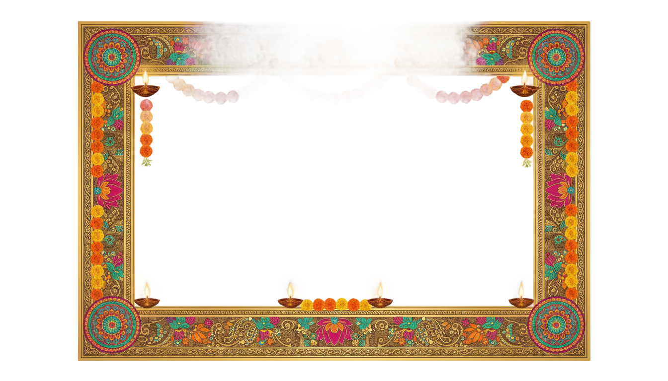 diwali photo frame png PNG transparent background