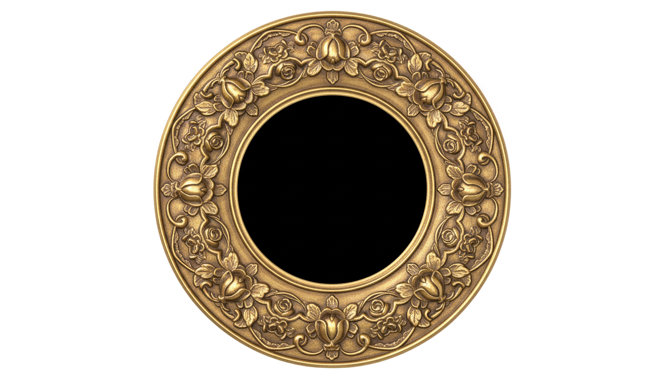 round photo frame design png PNG transparent background