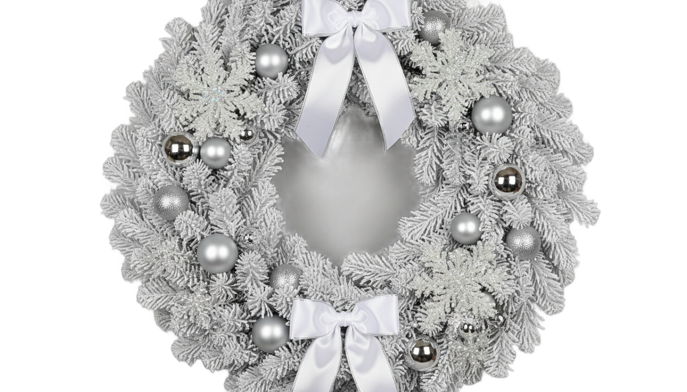 white christmas wreath png PNG transparent background