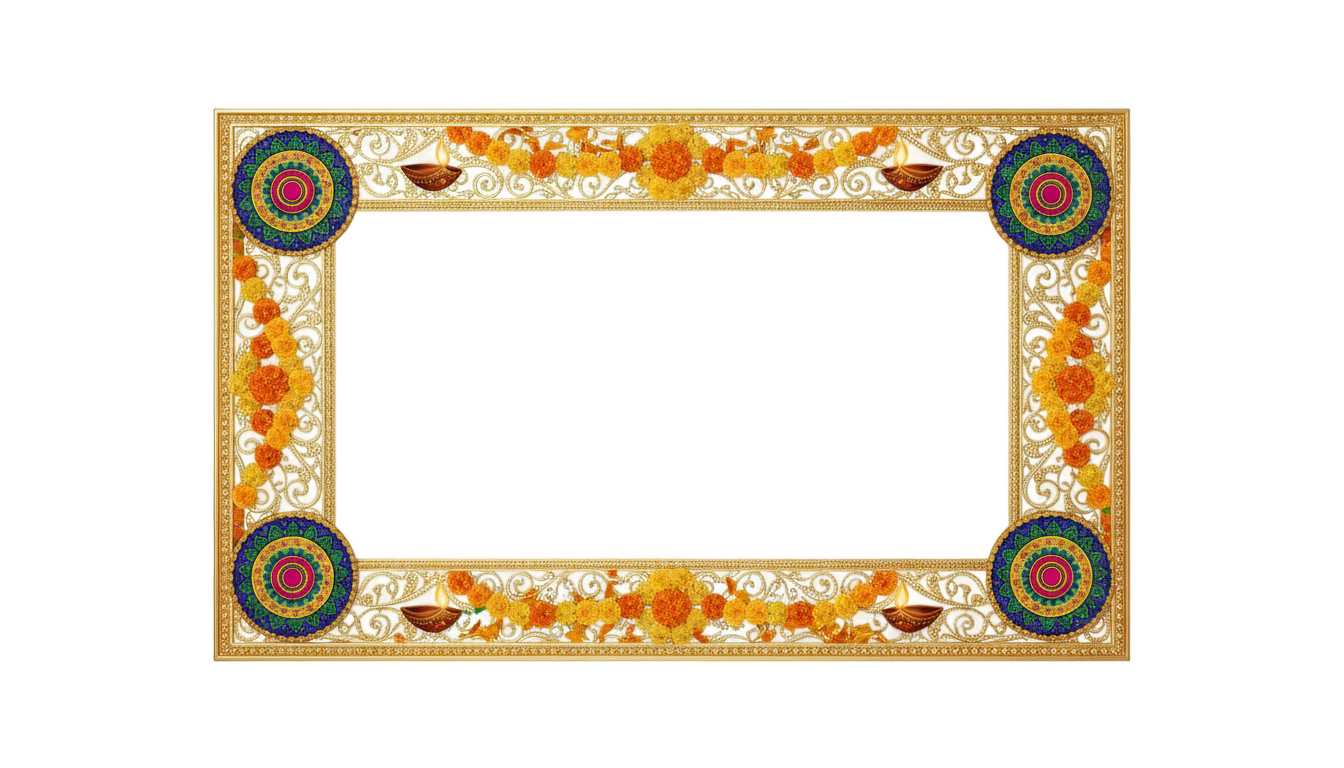 diwali photo frame png PNG transparent background